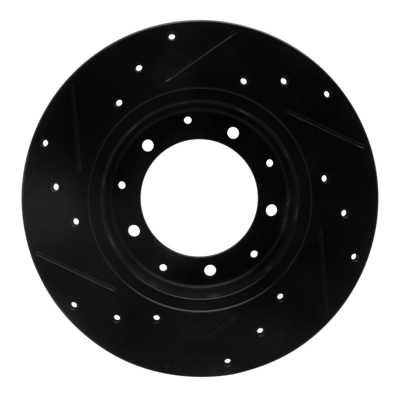 Land Rover Defender 90 Brake Rotor (1) - Rear Right - R1 Concepts - Drilled & Slotted - Black - `74-`16